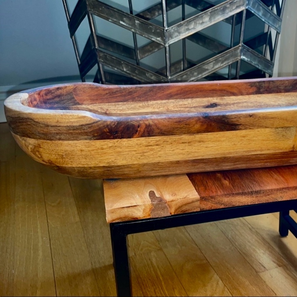 Rustic Wooden Serving Bowl - Picture 8 of 16